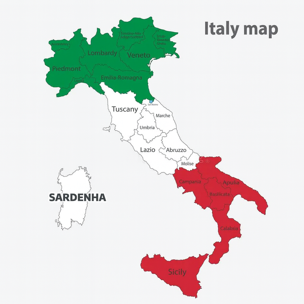 Mapa da Sardenha